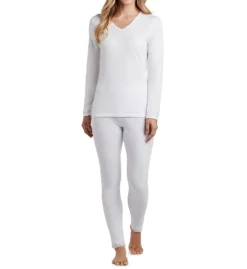 Cuddl Duds Softwear Lace Edge Long Sleeve V-Neck Shirt 8517535 -Allure Wear Shop cuddl duds cudd01 8517535 cs1