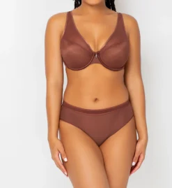 Curvy Couture Sheer Mesh Plunge Push Up Underwire Bra 1310 -Allure Wear Shop curvy couture cuco01 1310 cs5