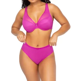 Curvy Couture Sheer Mesh Plunge Push Up Underwire Bra 1310 -Allure Wear Shop curvy couture cuco01 1310 cs6