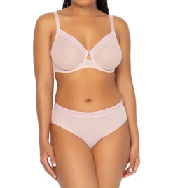 Curvy Couture Sheer Mesh Unlined Underwire Bra 1311 -Allure Wear Shop curvy couture cuco01 1311 cs2