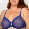 Curvy Couture Sheer Mesh Unlined Underwire Bra 1311