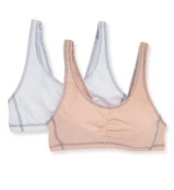 Fruit Of The Loom Contrast Stitch Shirred Front Bra - 2 Pack 96581 -Allure Wear Shop fruit of the loom fotl01 96581 cs2