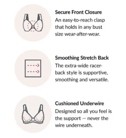 Glamorise Front Close Back Smoothing Wonderwire Bra 1247 -Allure Wear Shop glamorise glam01 1247 cs5
