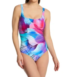 Gottex Golden Blossom Square Neck One Piece Swimsuit GB173U