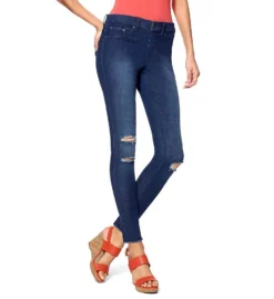Hue Ripped Knee Denim Leggings 17590
