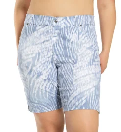 Hue Ikat Zebra Split Hem Denim High Rise Shorts U22522 -Allure Wear Shop hue hue01 u22522 cs1
