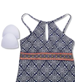 La Blanca Mandala Dream High Neck Tankini Swim Top LB1JB87 -Allure Wear Shop la blanca labl01 lb1jb87 cs5