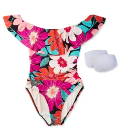 La Blanca In Full Bloom Off The Shoulder Ruffle Swimsuit LB2CJ11 -Allure Wear Shop la blanca labl01 lb2cj11 cs6