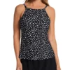Leilani Hamptons Dot Cali High Neck Tankini Swim Top J720349