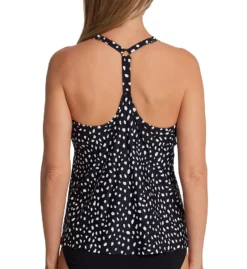 Leilani Hamptons Dot Racer Back Plunge Tankini Swim Top J720363 -Allure Wear Shop leilani lei01 j720363 bs