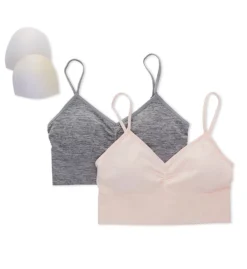 Maidenform Girl Seamfree Ruched Longline Bralette - 2 Pack H4354 -Allure Wear Shop maidenform girl maig01 h4354 cs1
