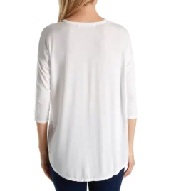 Michael Stars Jersey Lycra 3/4 Sleeve Slit Shoulder V-Neck Tee 2391 -Allure Wear Shop michael stars star01 2391 bs