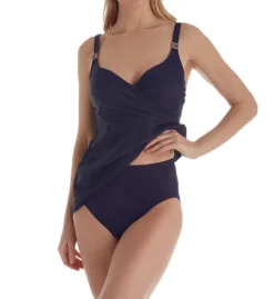 Miraclesuit Solid Surplice Underwire Tankini Swim Top 6518610 -Allure Wear Shop miraclesuit mira01 6518610 cs1