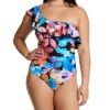 Profile By Gottex Color Rush One Shoulder Ruffle One Piece Swimsuit CR2061