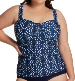 Profile By Gottex Plus Size Malaku Square Neck Tankini Swim Top M1W18