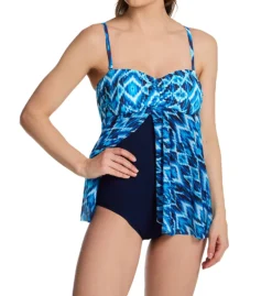 Profile By Gottex Ocean Blues Bandeau Flyaway One Piece Swim Dress OB2045 -Allure Wear Shop profile by gottex prof01 ob2045 cs3
