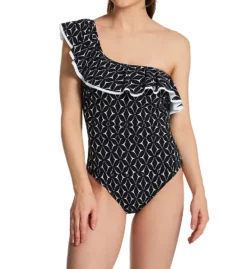 Profile By Gottex Supreme One Shoulder Ruffle One Piece Swimsuit S2061