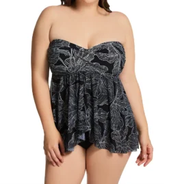 Profile By Gottex Plus Size Soiree Bandeau Swim Dress S2W45