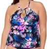 Raisins Curve Plus Size Freshwater Rosalie Tankini Swim Top G840215 -Allure Wear Shop raisins curve raic01 g840215 gs