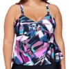 Raisins Curve Plus Size Stir It Up Zanzibar Tankini Swim Top G840445