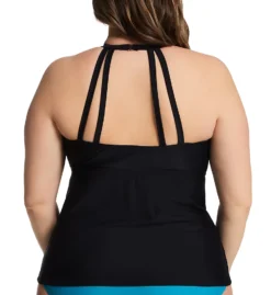 Raisins Curve Plus Size Atlantic Solids Rosalie Tankini Swim Top J840025 -Allure Wear Shop raisins curve raic01 j840025 bs
