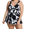 Raisins Curve Plus Size Calaya Lucia V-Neck Swim Dress J840185 -Allure Wear Shop raisins curve raic01 j840185 gs