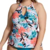 Raisins Curve Plus Size Bondi Rosalie High Neck Tankini Swim Top J840225 -Allure Wear Shop raisins curve raic01 j840225 gs