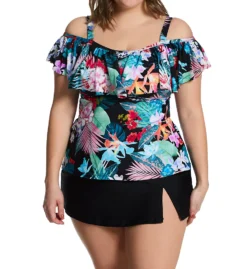 Raisins Curve Plus Size Sunny Isles Tortuga Tankini Swim Top J840323 -Allure Wear Shop raisins curve raic01 j840323 cs2