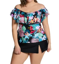 Raisins Curve Plus Size Sunny Isles Tortuga Tankini Swim Top J840323 -Allure Wear Shop raisins curve raic01 j840323 cs3