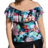 Raisins Curve Plus Size Sunny Isles Tortuga Tankini Swim Top J840323 -Allure Wear Shop raisins curve raic01 j840323 gs