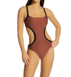 Sanctuary Snake Bite Mod Square Neck Monokini Swimsuit B23225