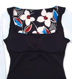 Sanctuary Moody Blooms Long Sleeve High Leg One Pc Swimsuit B23241 -Allure Wear Shop sanctuary san01 b23241 cs5