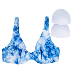 Sanctuary Poolside Tie Dye Plunge Underwire Tri Swim Top PS22307 -Allure Wear Shop sanctuary san01 ps22307 cs6
