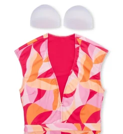 Sanctuary Shell Abstract Cap Sleeve Mio One Piece Swimsuit SA23223 -Allure Wear Shop sanctuary san01 sa23223 cs6
