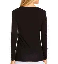 Skin Organic Pima Jersey Vneck Long Sleeve Tee EM10R -Allure Wear Shop skin skn01 em10r bs