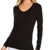 Skin Organic Pima Jersey Vneck Long Sleeve Tee EM10R -Allure Wear Shop skin skn01 em10r gs