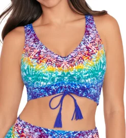 Skinny Dippers Alice Shirr Thing Adjustable Crop Swim Top 6540336