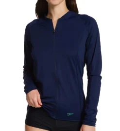 Speedo Active Full Zip Long Sleeve Color Block Rashguard 7734314