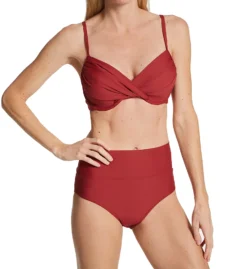 Sunsets Tuscan Red Hannah High Waist Swim Bottom 33BTR -Allure Wear Shop sunsets suns01 33btr cs2