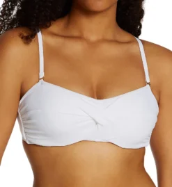 Sunsets White Iconic Twist Bandeau Swim Top 55W