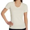 Three Dots 1x1 Short Sleeve Mid-V-Neck Tee AA1V100 -Allure Wear Shop three dots 3dot01 aa1v100 gs