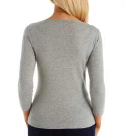 Three Dots 1x1 British 3/4 Sleeve Tee AA4W033 -Allure Wear Shop three dots 3dot01 aa4w033 bs