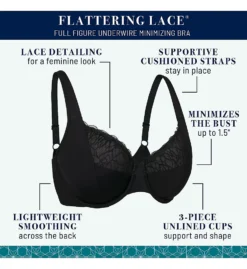 Vanity Fair Flattering Lace Minimizer Underwire Bra 76014 -Allure Wear Shop vanity fair vf001 76014 cs6