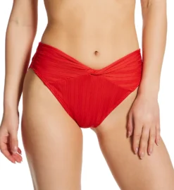 Vince Camuto Ripple Effect Rib High Leg Twist Front Swim Bottom V69733