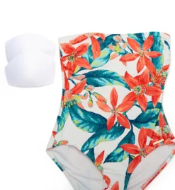 Vince Camuto Wild Oleander Belted Bandeau One Piece Swimsuit V83679 -Allure Wear Shop vince camuto vc01 v83679 cs6